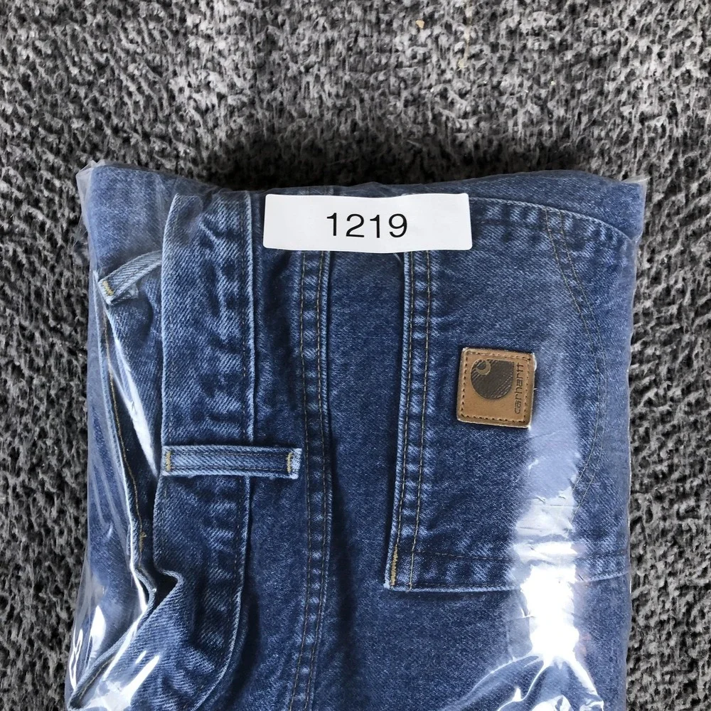Carhartt B172 DST Jeans Mens 42x36 Blue Med Wash‎ Relaxed Flannel Lined Workwear